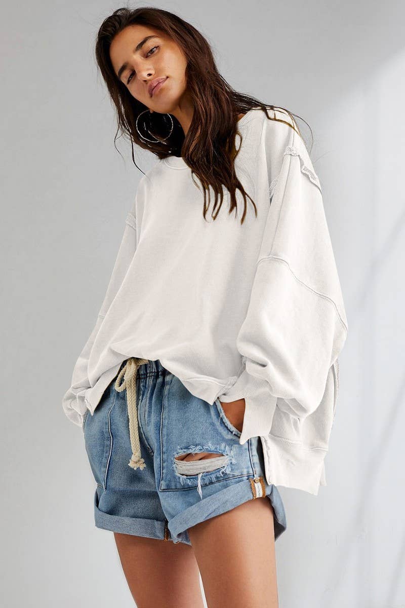 CREWNECK LONGSLEEVED SPORTS LOOSE HOODIE_CWOHOL0512