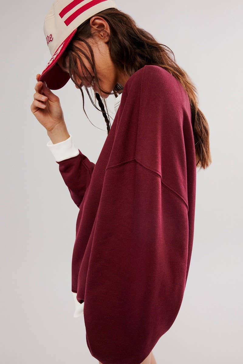 CWTBLL3991_LOOSE DROP SHOULDER CREWNECK SWEATSHIRT