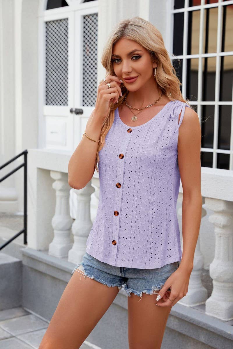 CWTTSL0234_Round Neck Sleeveless Knit Top