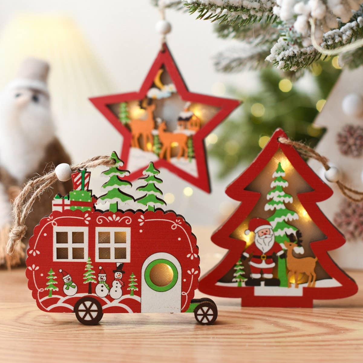 WOODEN LUMINOUS PENDANT CHRISTMAS DECORATIONS_CWMM2935