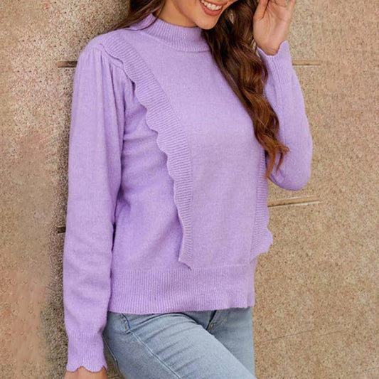 Casual crew-neck loose long-sleeved sweater base