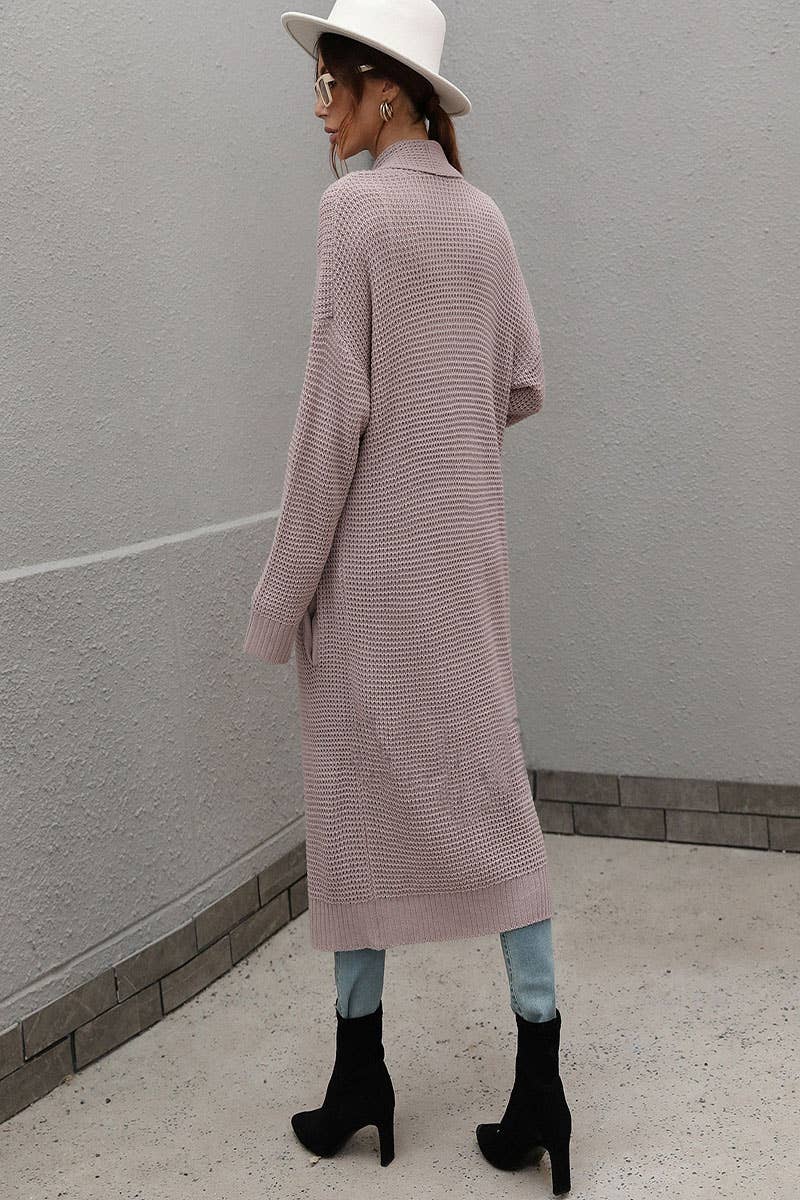 CWOCAL373 Casual Open Front Long Cardigan Sweater