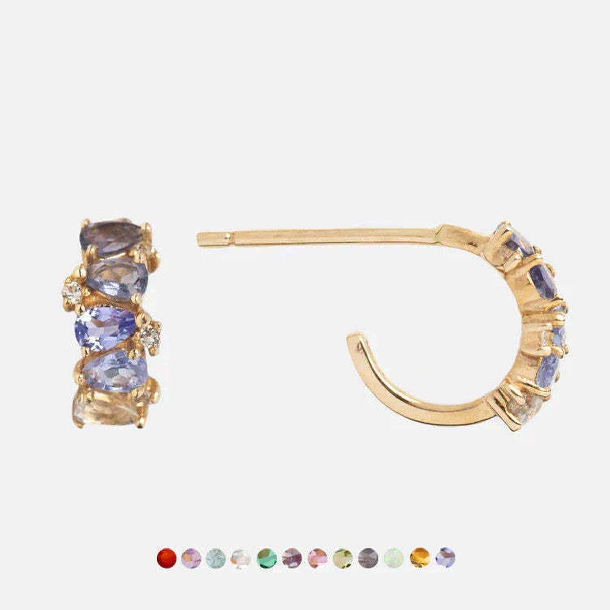 Colorful gradient birthday stone earrings