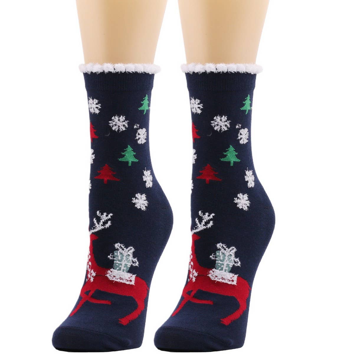 CWMS02687_CHRISTMAS WOMEN KNEE HIGH HOLIDAY SOCKS