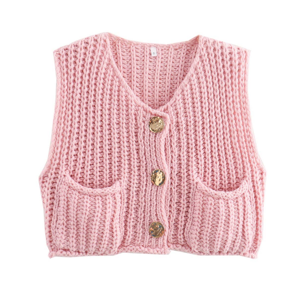 Women's Sleeveless Knit Vest with Pockets
