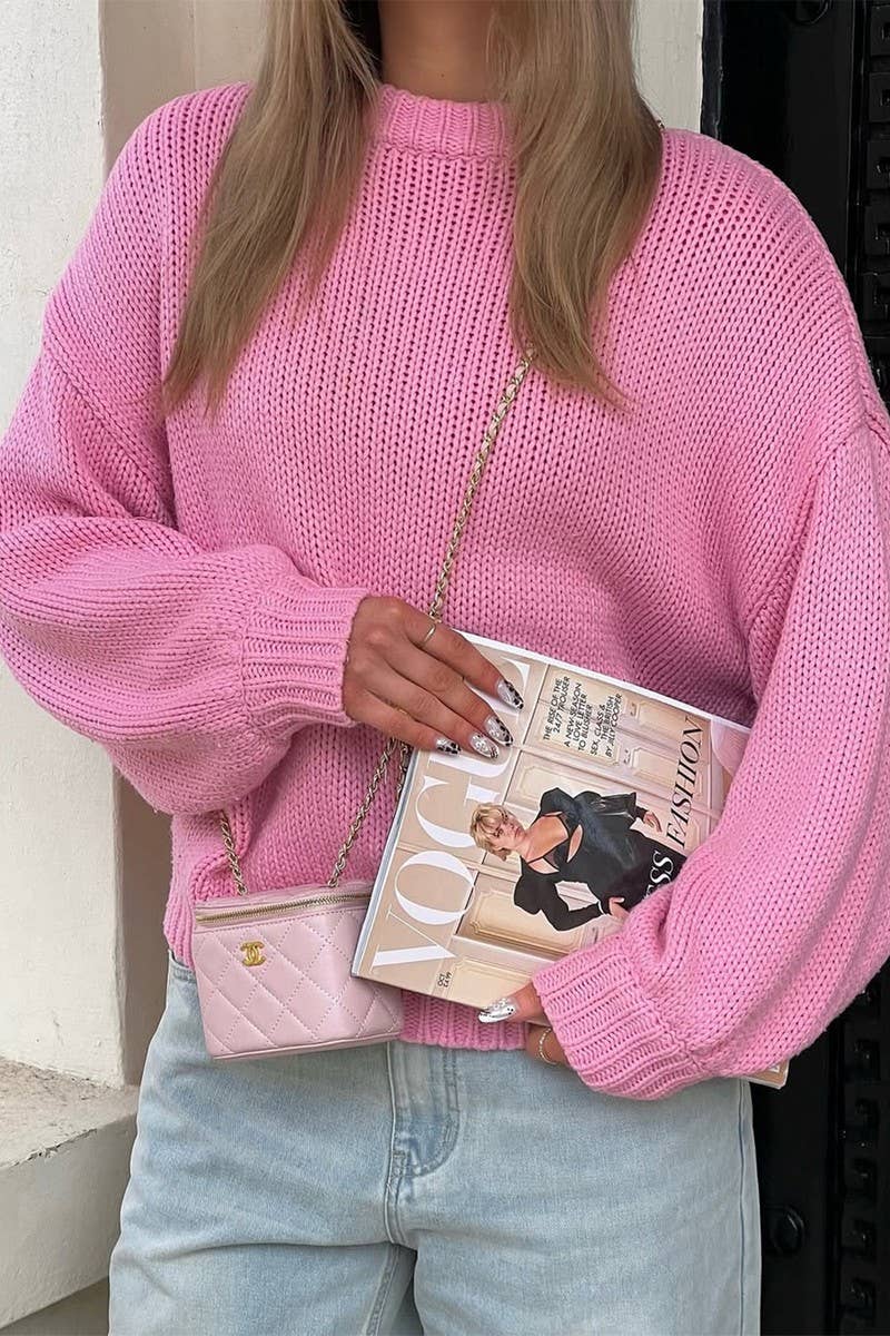 CWOSWL07495_CASUAL CREW NECK LONG SLEEVE LINED SWEATER