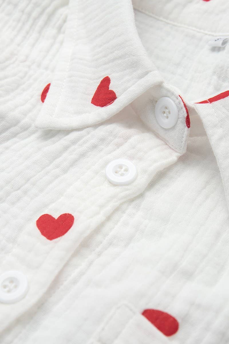 CWSTB1809_COTTON FLORAL RUFFLE SHIRT & SHORTS SET