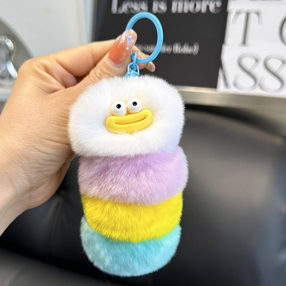 UGLY AND CUTE CATERPILLAR BAG PENDANT CAR KEYCHAIN