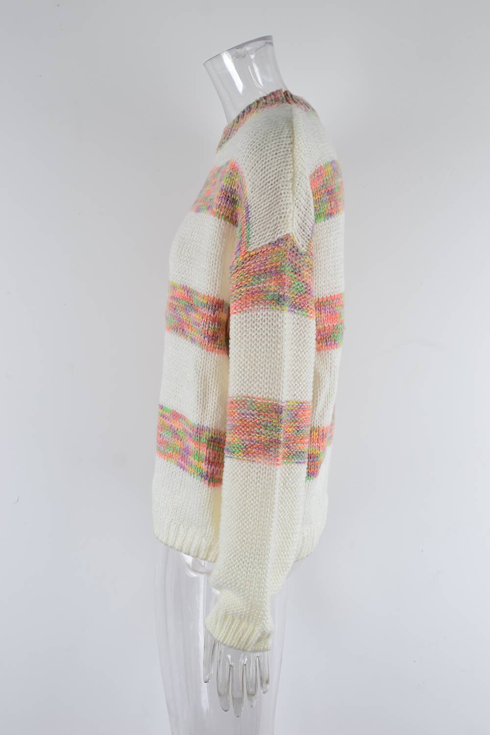 CREW NECK PULLOVER COLOR MATCHING SWEATER