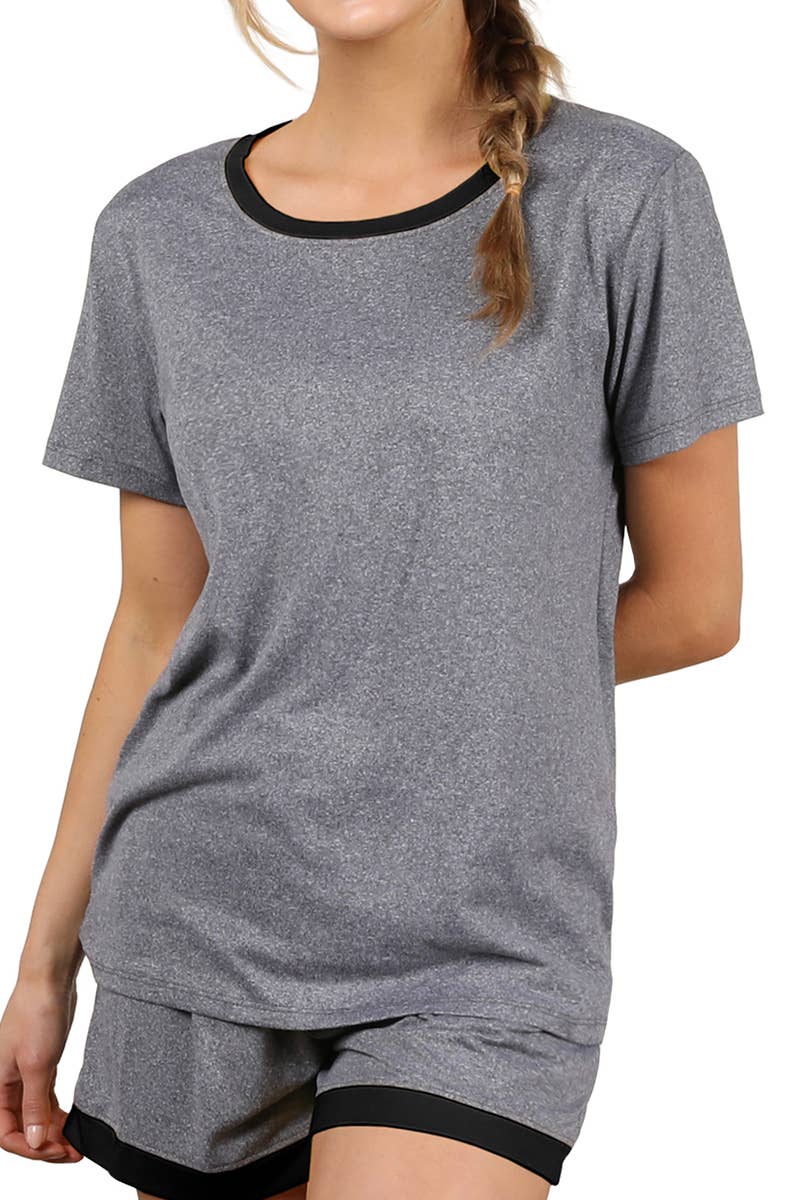 CWSPJ031-P_SHORT SLEEVE TOP WITH SHORTS PAJAMA SET