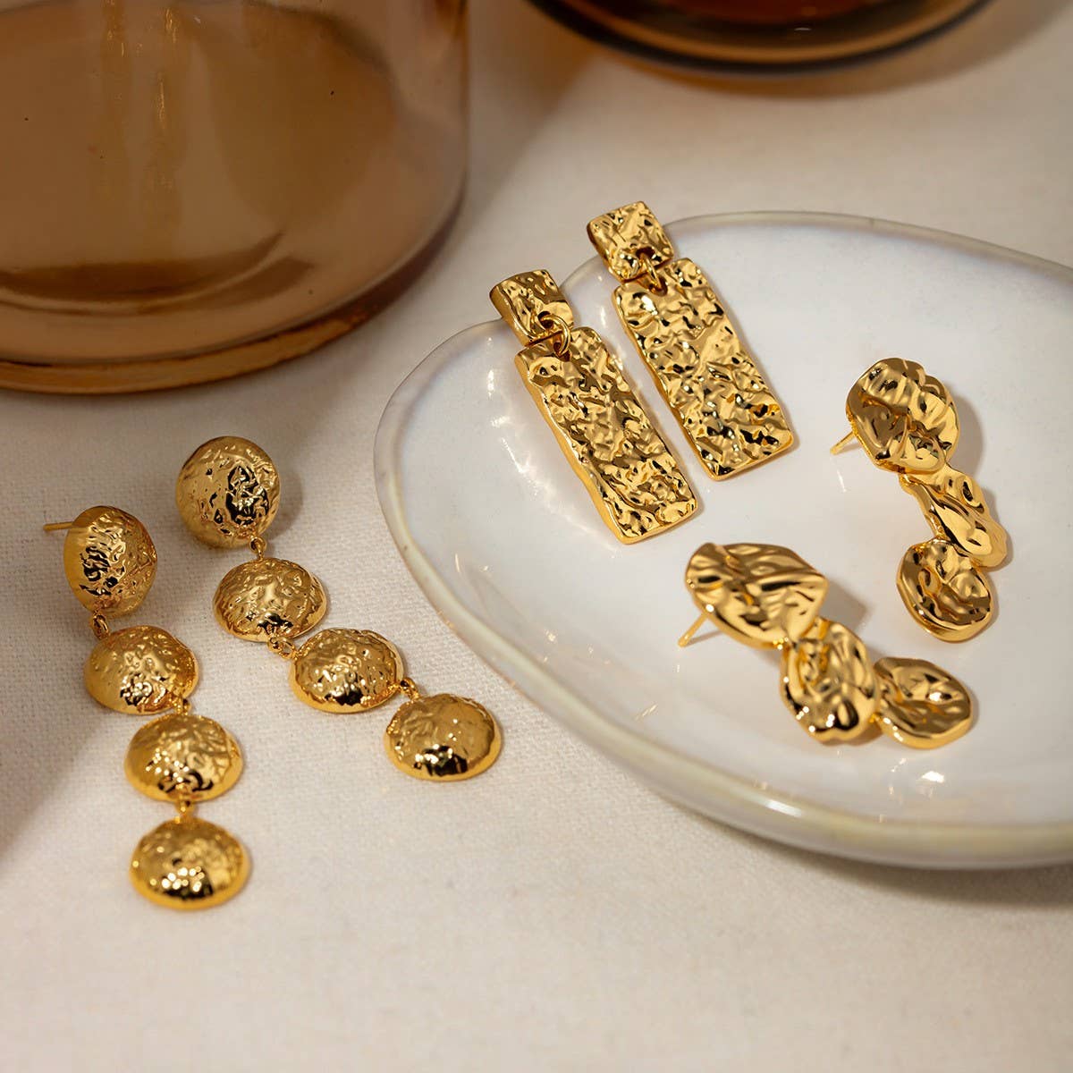 NICHE TEMPERAMENT HAMMER EARRINGS_CWAJE1799