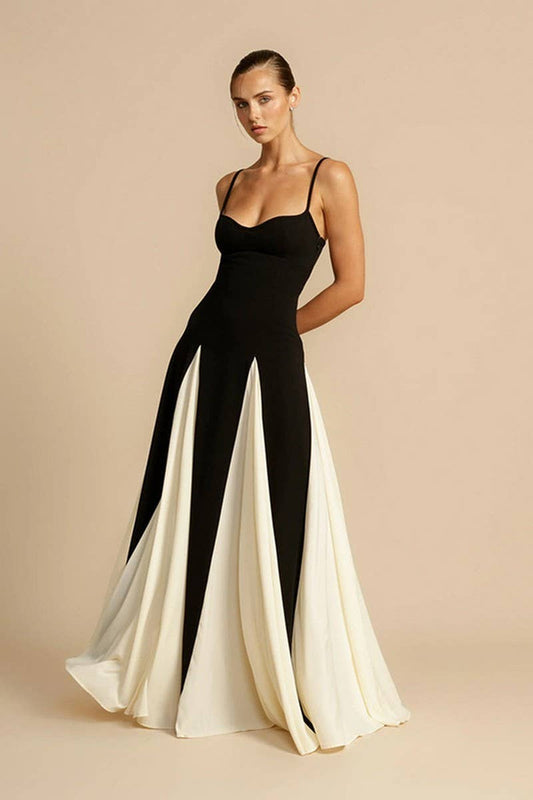 CWDMD5495_BACKLESS SPAGHETTI STRAP COLORBLOCK BODYCON DRESS