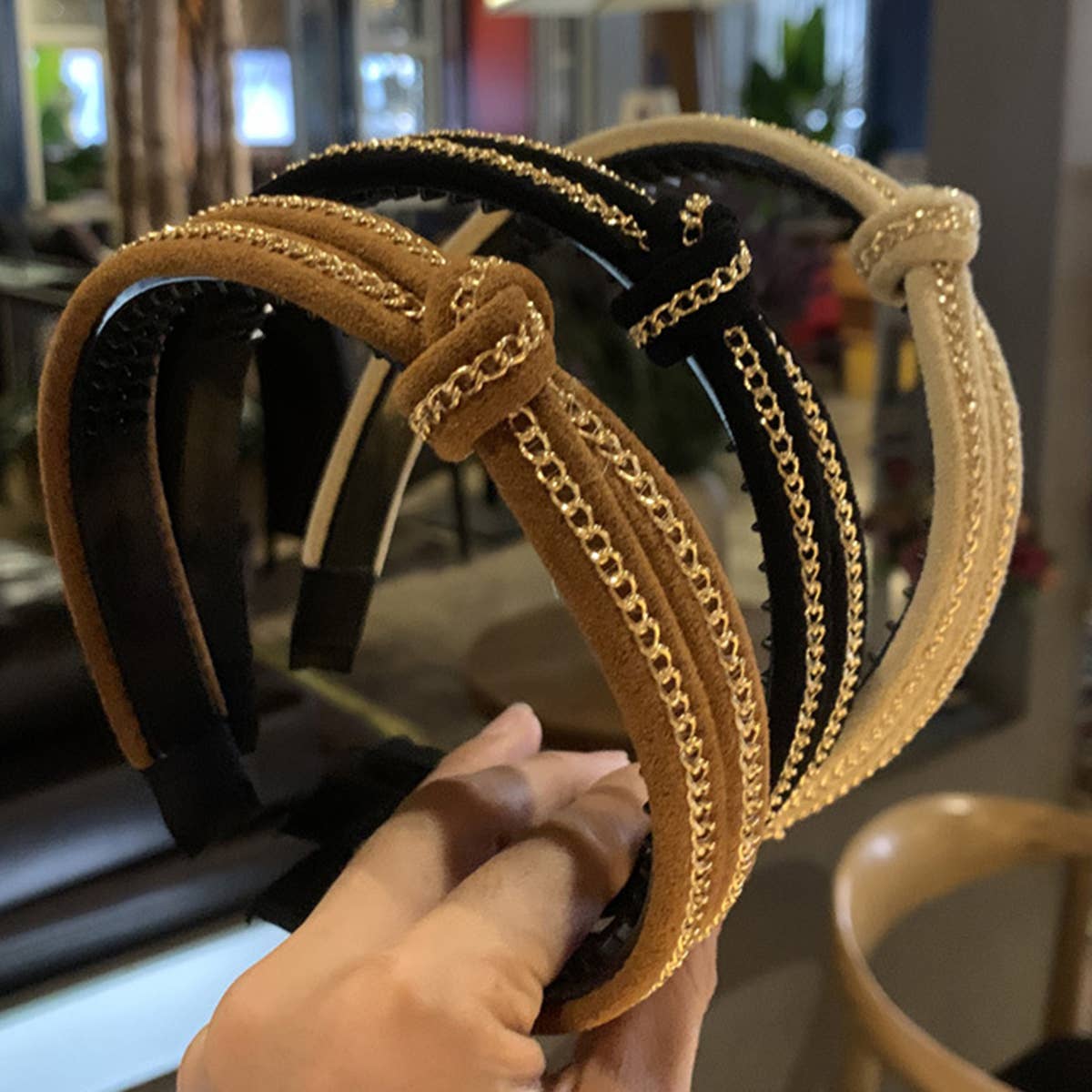CHAIN KNOT DECOR HEADBAND_CWAHA0207