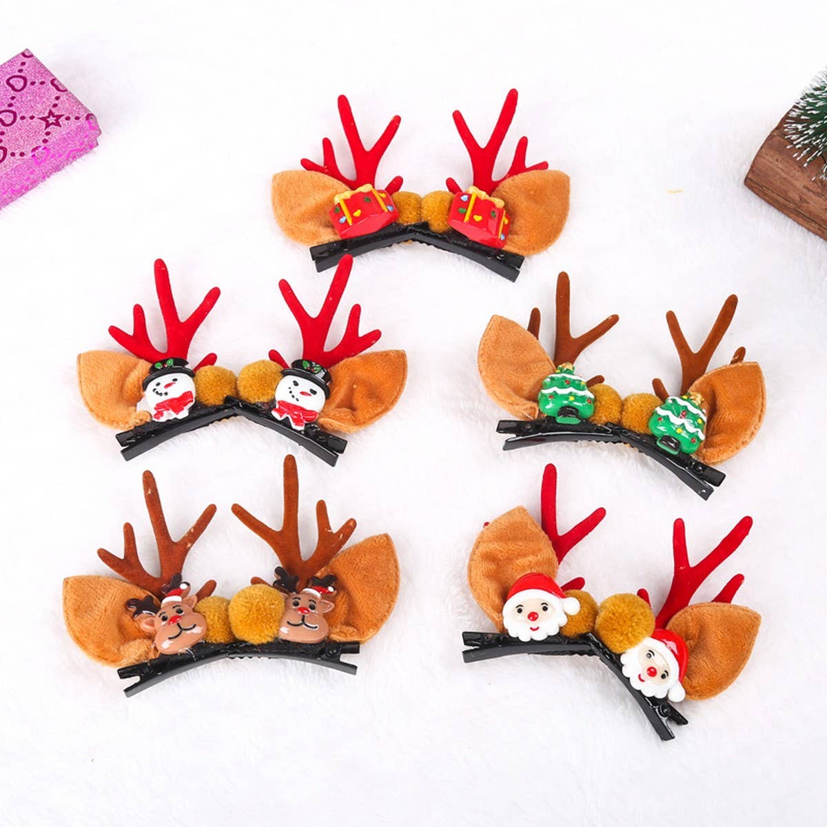 CWAHA0409_CHRISTMAS KIDS RESIN HAIR CLIPS