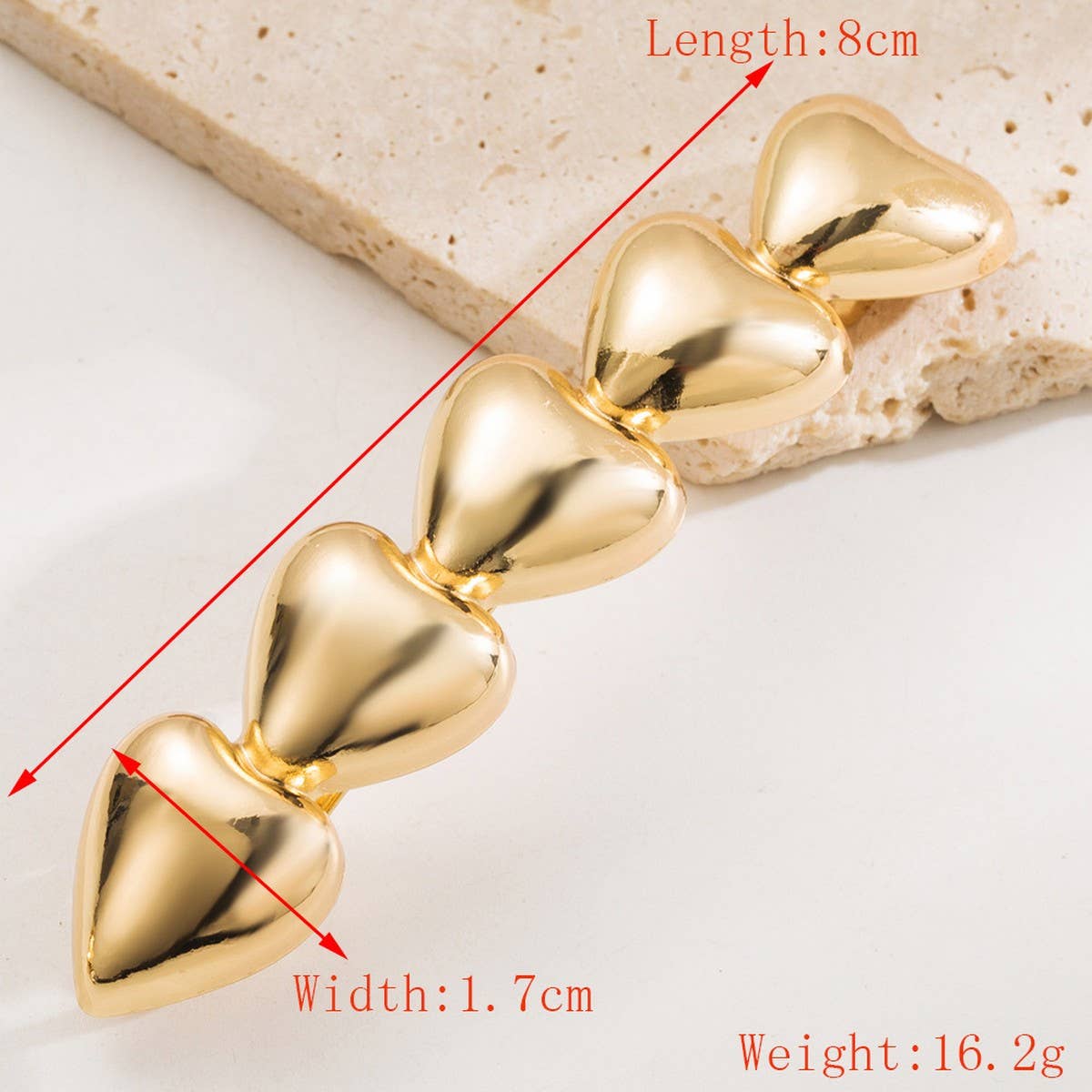Minimalist Metal Heart Leaf Shell Ponytail Clip