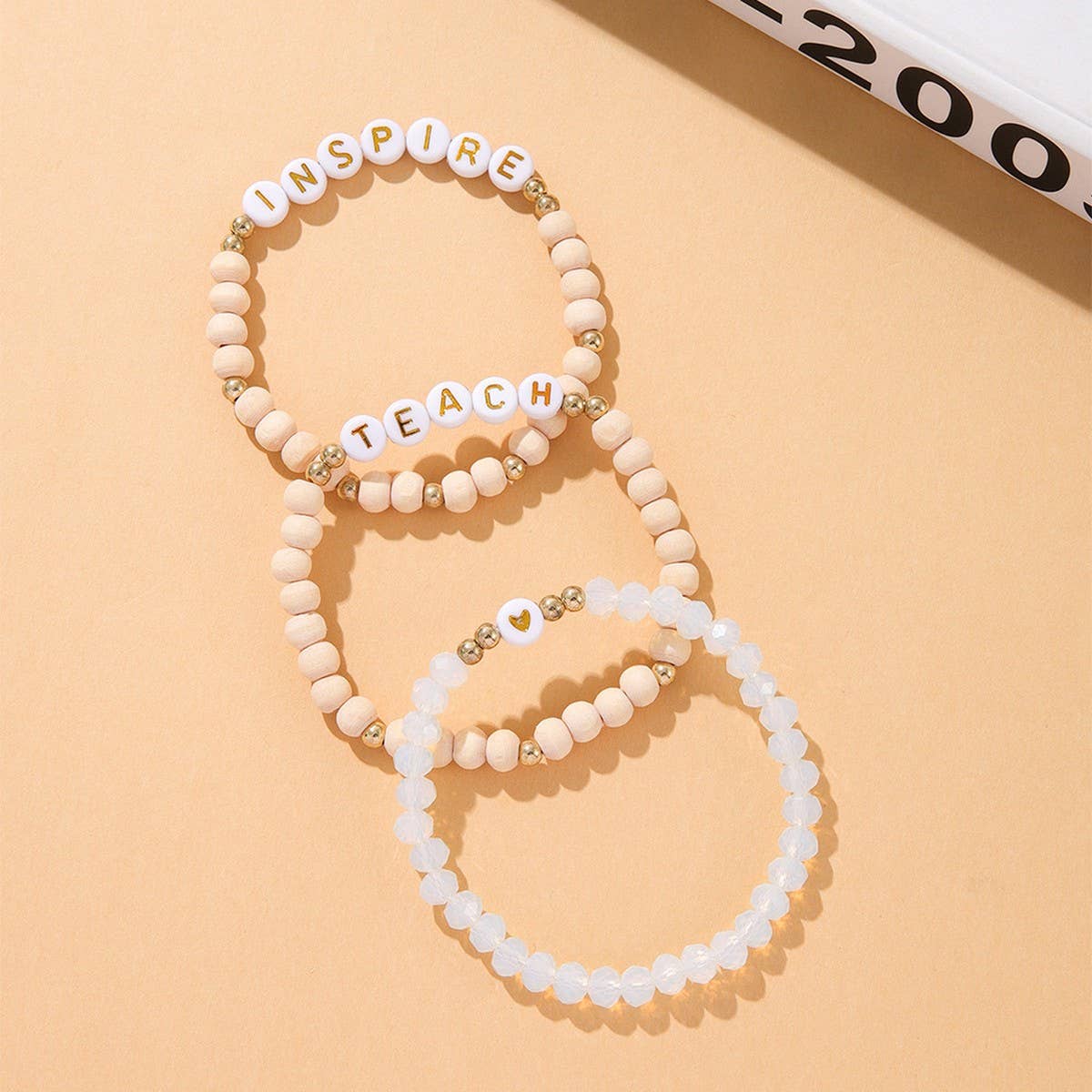 ACRYLIC BEADS ELASTIC CORD BEADED BRACELET SET_CWMM3538