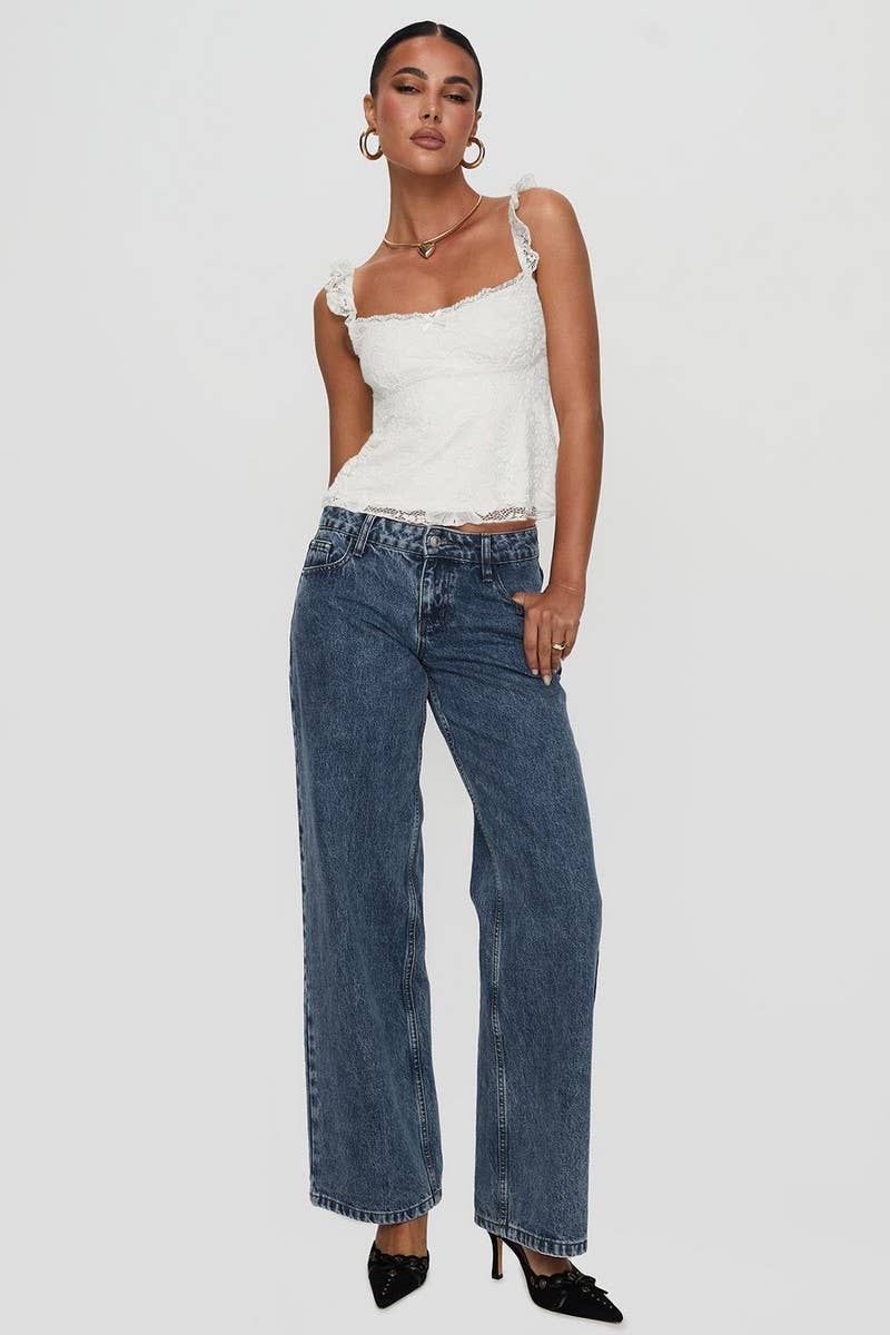 CWTTK0934_SOLID COLOR SEXY LACE PANEL CAMI TOP