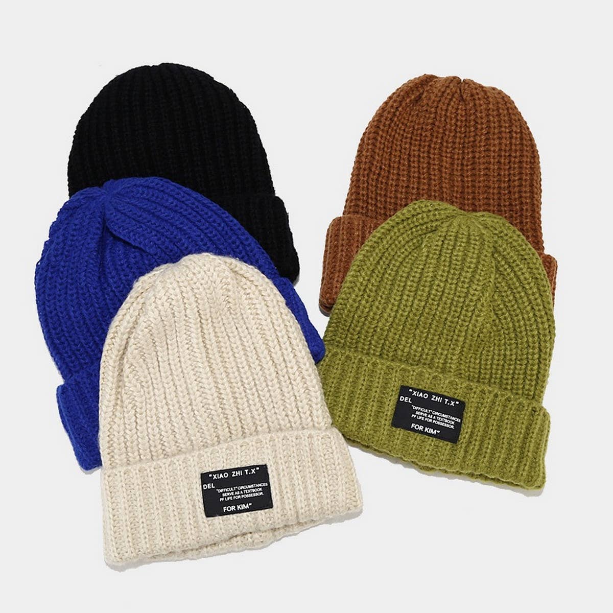 VINTAGE LETTER PATCH KNITTED HAT_CWAH1622