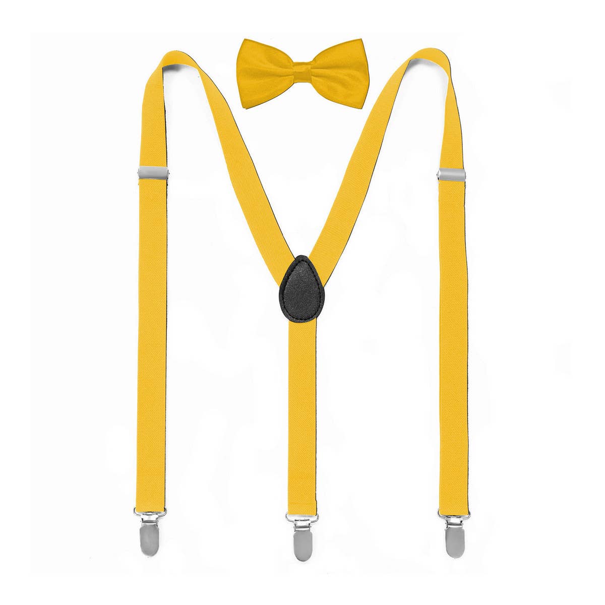MULTICOLOR SOLID COLOR SUSPENDER CLIP BOW TIE SET