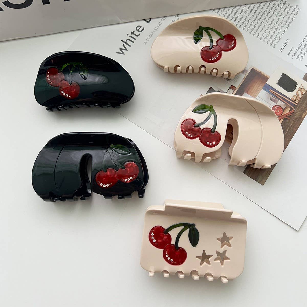 Cherry Series Acetate Hair Claw, Sweet Simple Clip_CWAHA5967