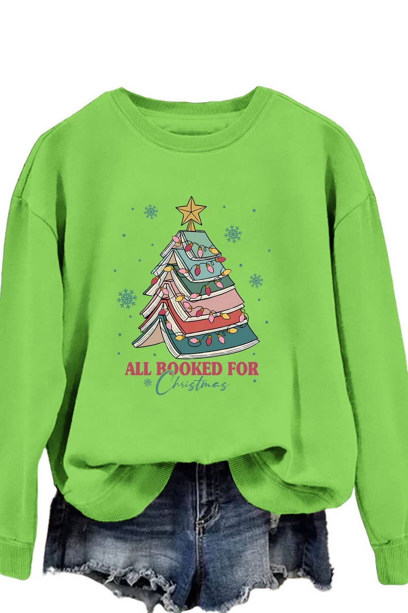CWTBLL01325_LETTER PRINT CREW NECK CHRISTMAS SWEATSHIRT
