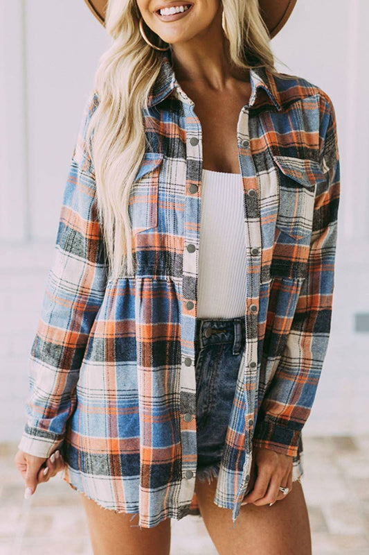 CWTSTL1391_LONG-SLEEVED PLAID LONG-SLEEVED COAT