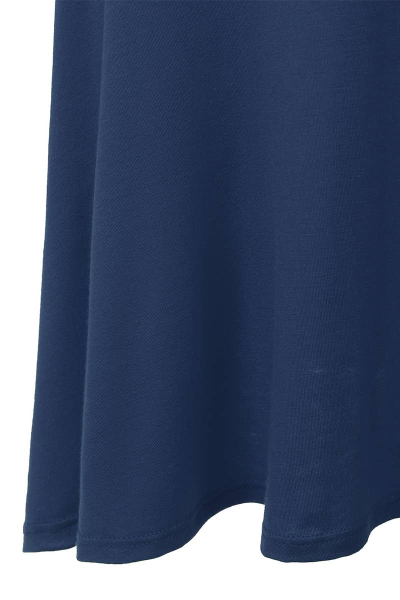 AWBMS204_High Waist Elastic Flared Midi Skirt