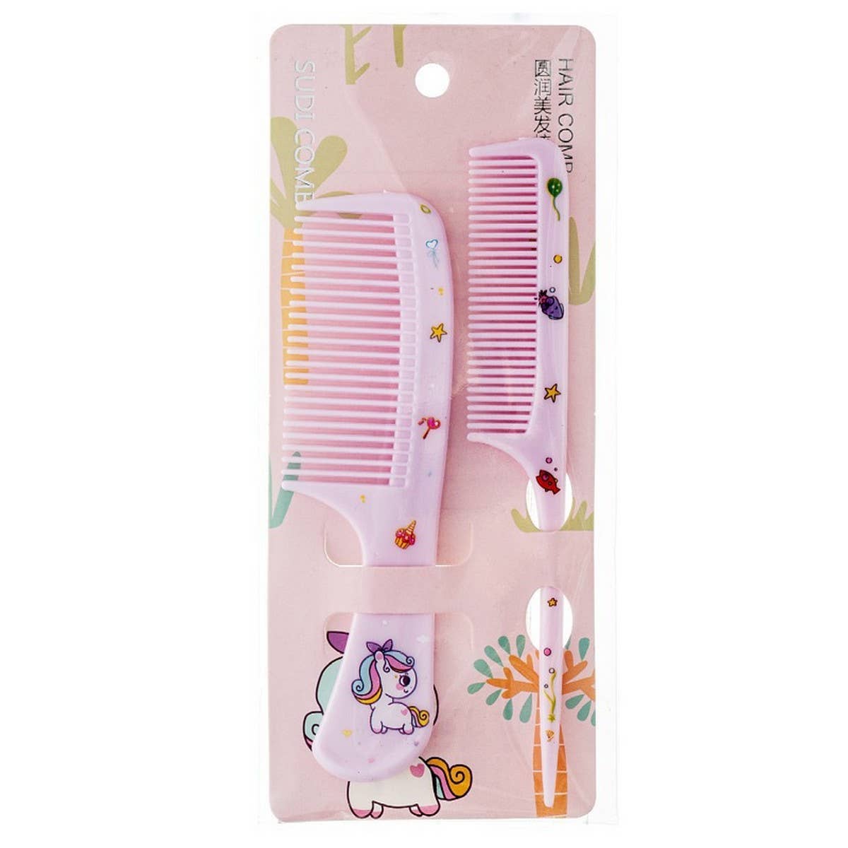 CWAHA3179_CARTOON ANIMAL PRINT HOUSEHOLD HAIR COMB