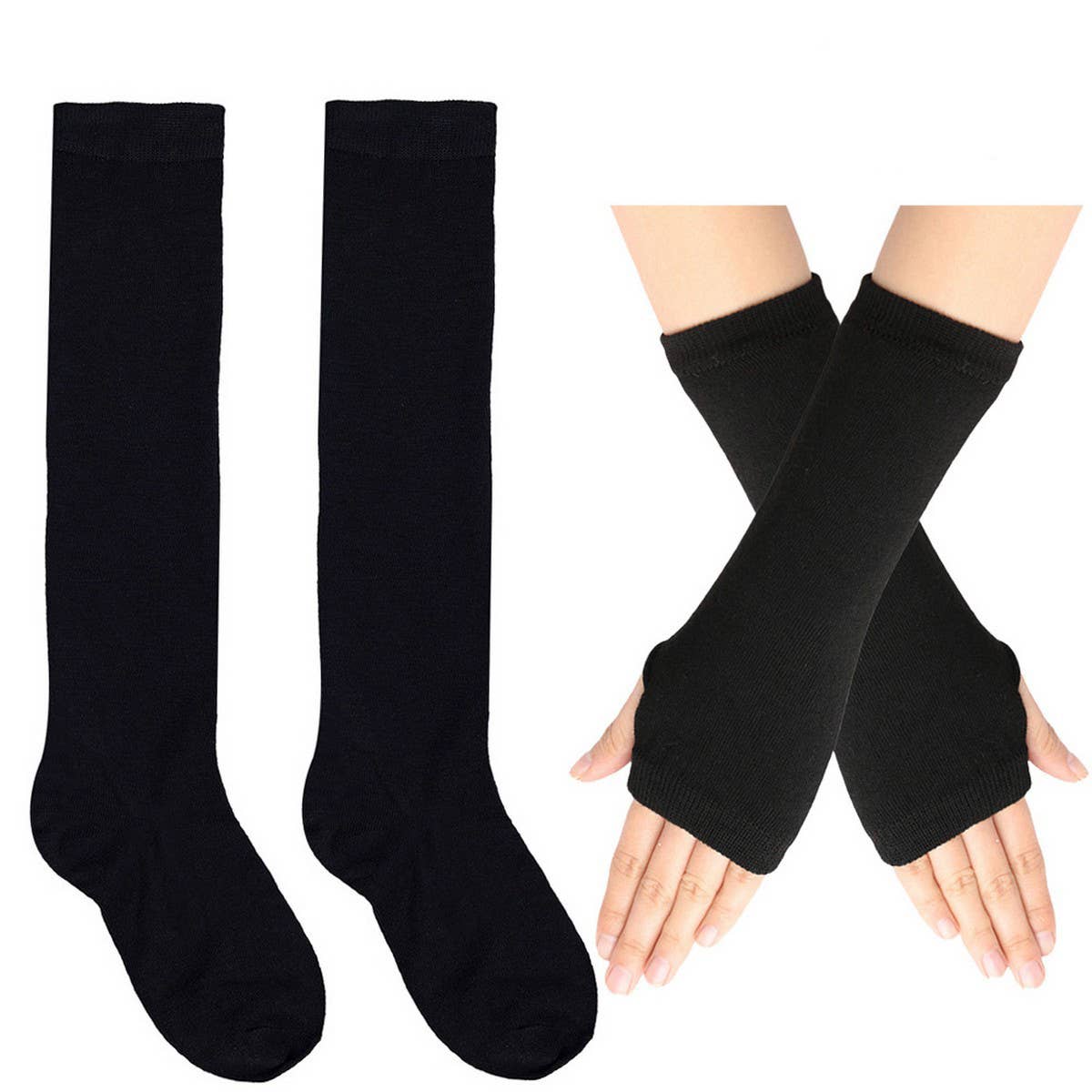 CWMM10087_CHRISTMAS STRIPED SOCKS &AMP GLOVES SET