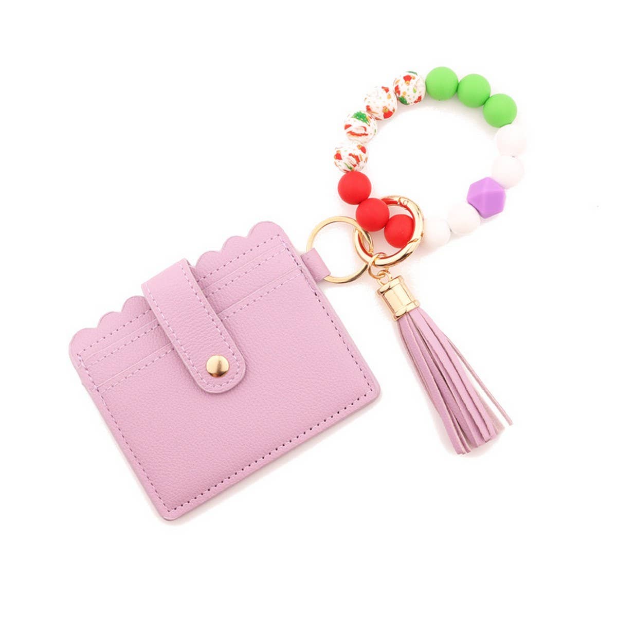 Silicone Bead Card Wallet with Xmas Tree Charm_CWAB5000
