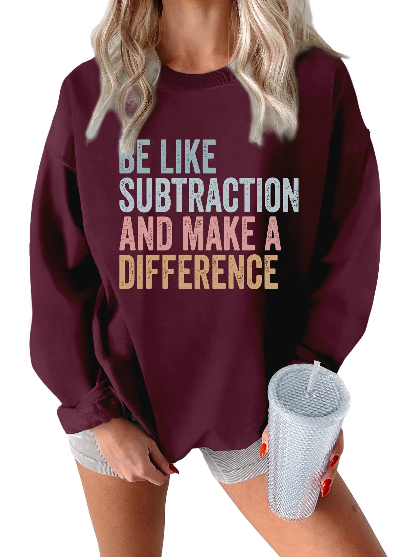 Be like subtraction printed thickened hoodie