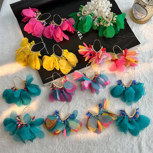 V-Shaped Beaded Tassel Earrings ? Bold Statement