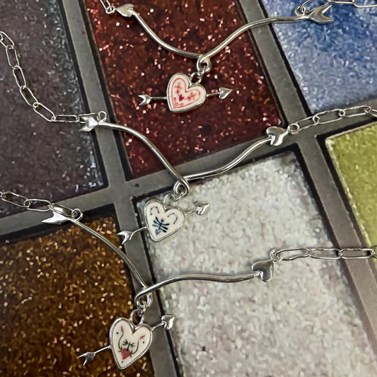 Arrow Heart Necklace ??18K Gold Paperclip Chain_CWAJE4971