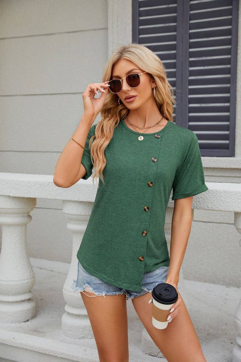CWTTS0841_Round Neck Short Sleeve Knit Top