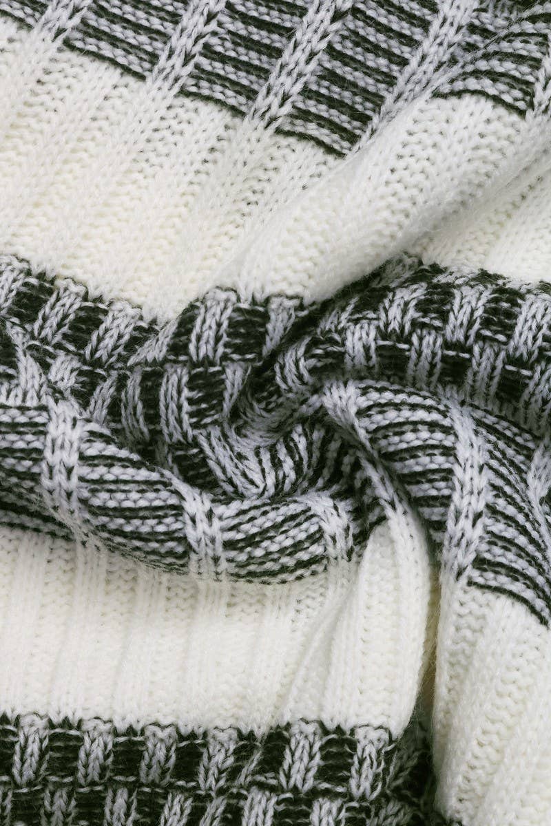 CWOSWL5167_CASUAL STRIPED CONTRAST CREW NECK KNIT SWEATER