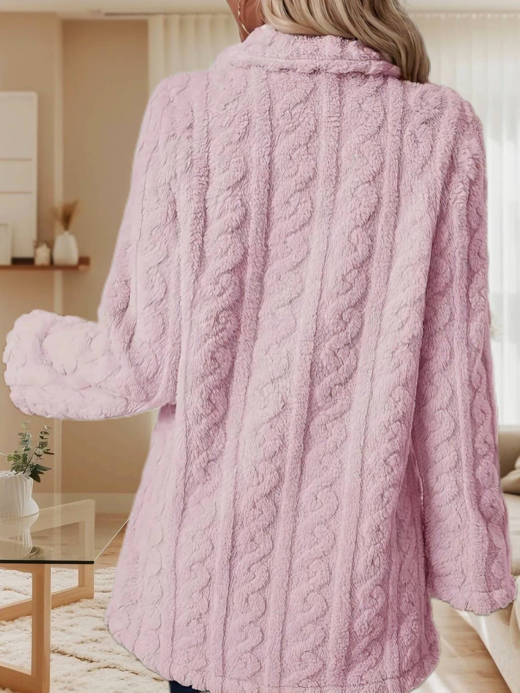 COZY SUIT COLLAR DOUBLE-BREASTED PLUSH JACKET