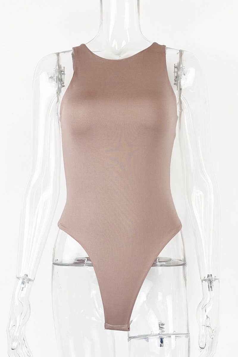 CWSJS0782_TIGHT SLEEVELESS DOUBLE VEST JUMPSUIT