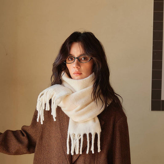 Soft Wool Blend Scarf ??Unisex Winter Solid Wrap_CWASC2349