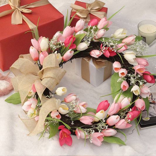 Tulip Butterfly Wreath for Valentine & Easter_CWAJE05410