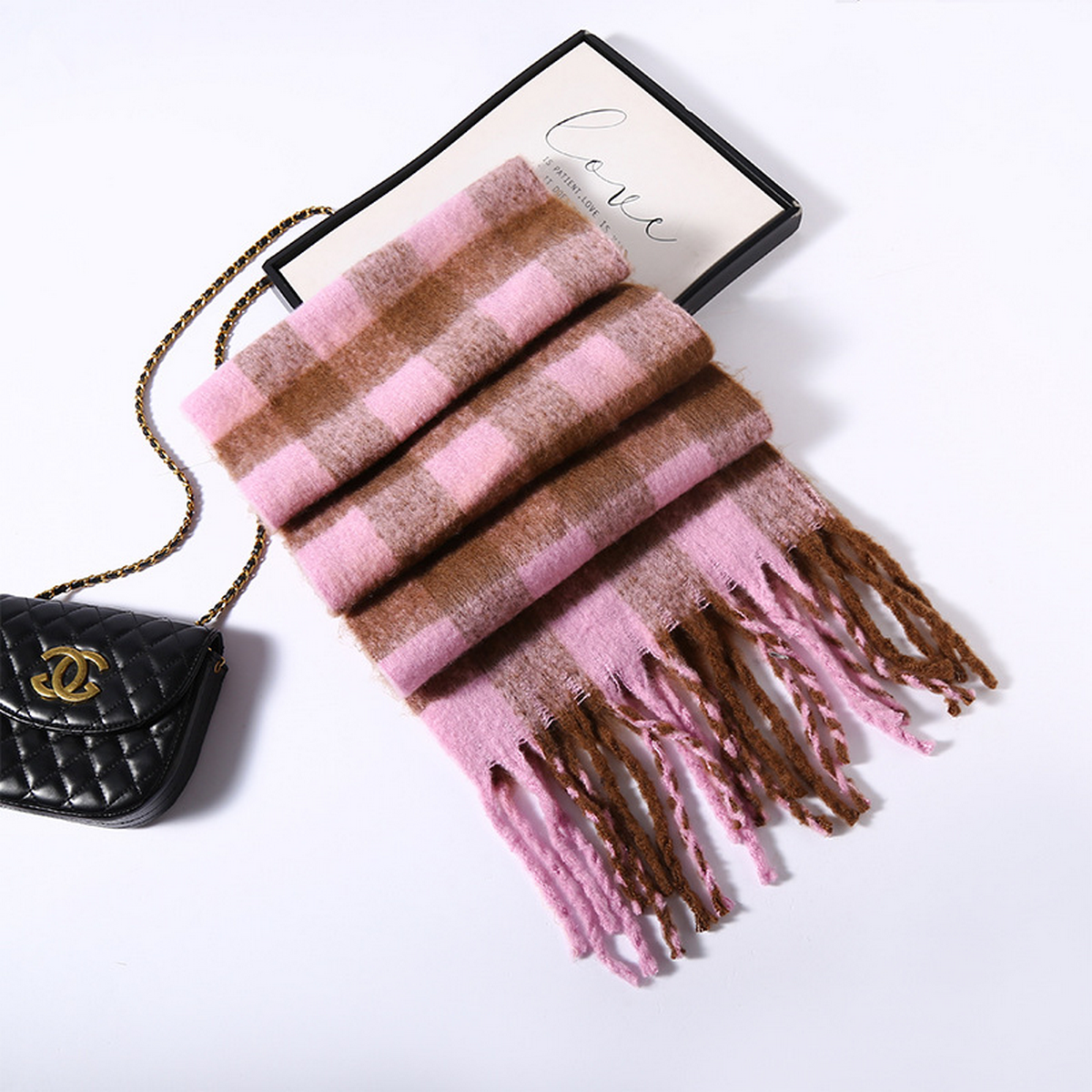 Women?™s Warm Small Check AC Scarf ??Sweet Style_CWASC2695