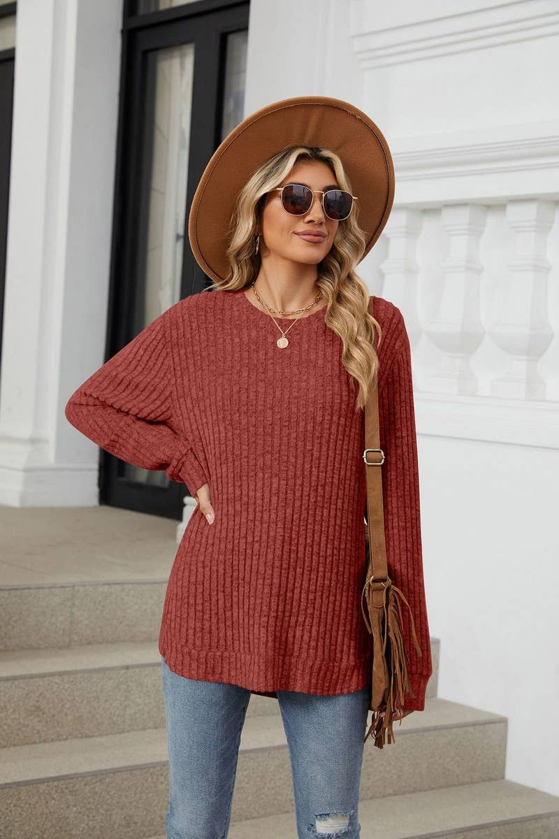 CWTBLL3744_AUTUMN AND WINTER COLLAR CASUAL TOPS
