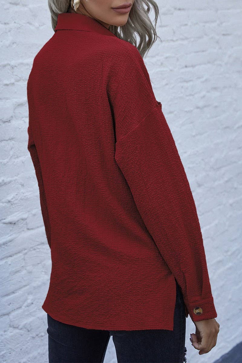 CWTSTL00959_LONG SLEEVE SOLID LAPEL MID-LENGTH VINTAGE SHIRT