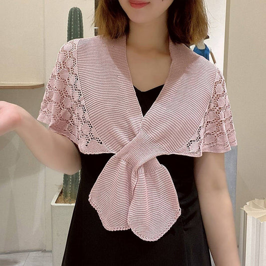 CWASC03112_SUMMER  KNIT TIE FRONT SHRUG FOR WOMEN
