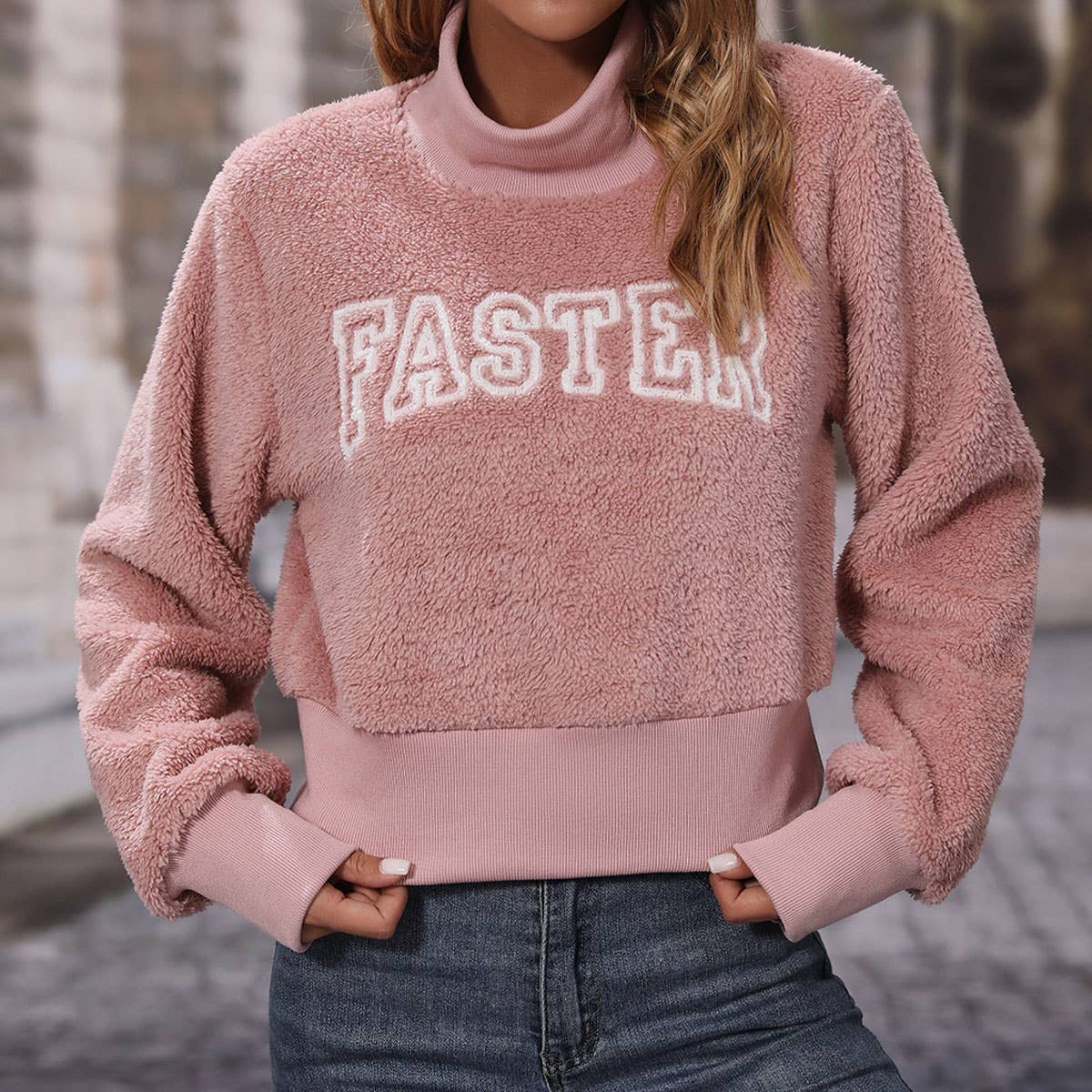 Crew-neck pullover long-sleeved embroidered hoodie