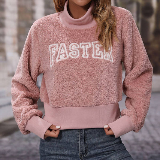 Crew-neck pullover long-sleeved embroidered hoodie