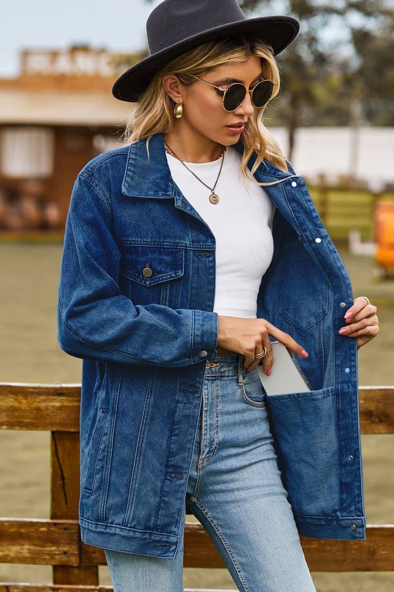 CWJJ00096_RETRO LOOSE CASUAL DENIM JACKET TOP