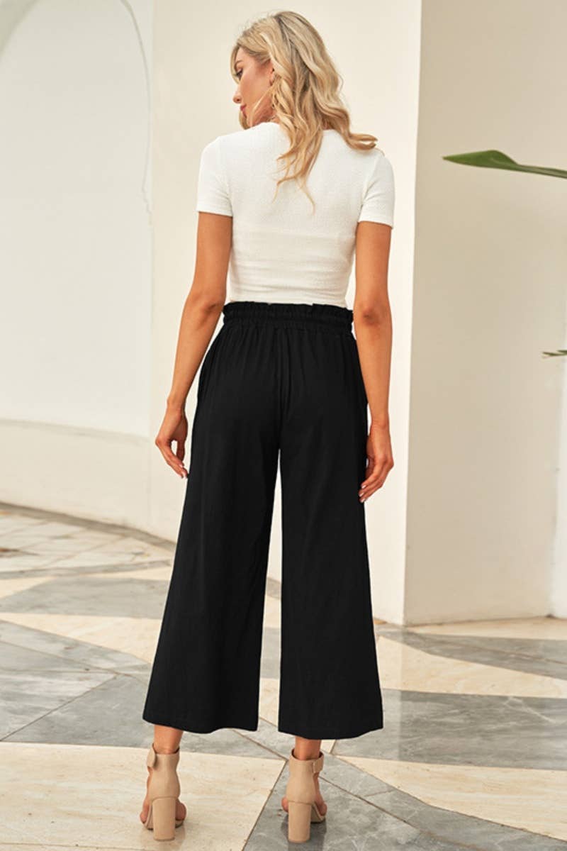 CWBMP0160_CASUAL SOLID COLOR HIGH-WAISTED WIDE-LEG NINERS