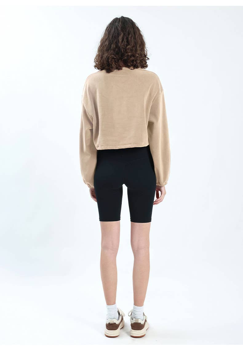 Adjustable hem semi-zipper fleece hoodie