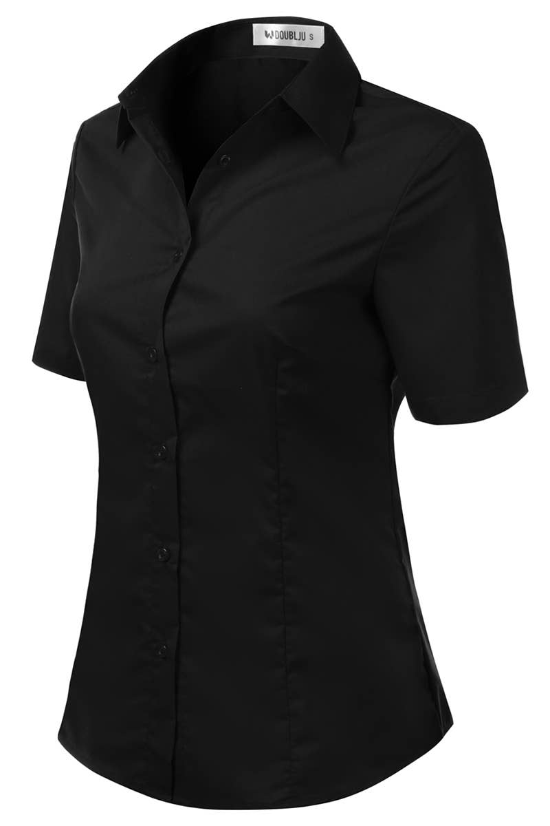 CWTSTS118-P_Slim Classic Short Sleeve Bttn Down Collar Shirt
