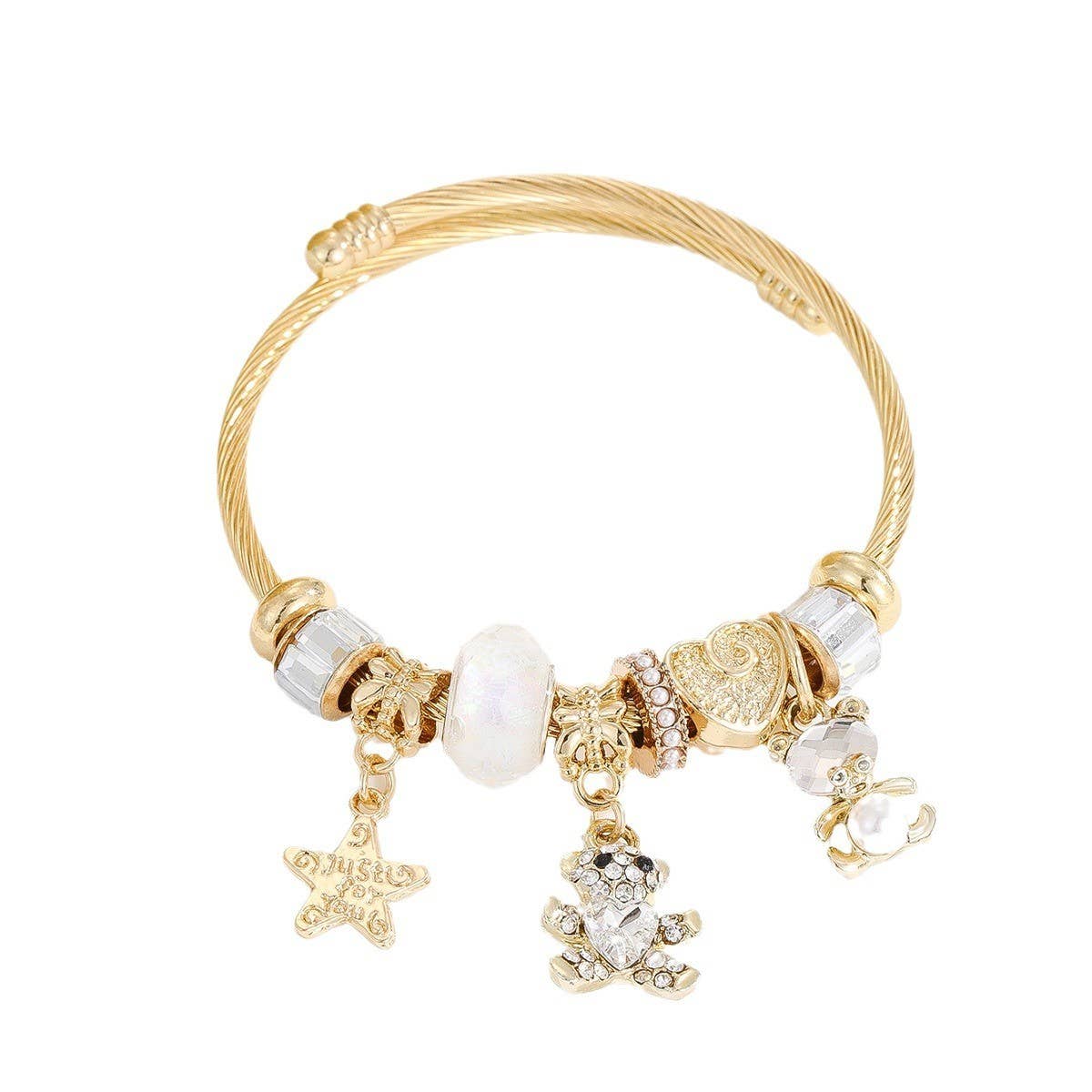 DIY Gold Stainless Steel Adjustable Couple Bracelet